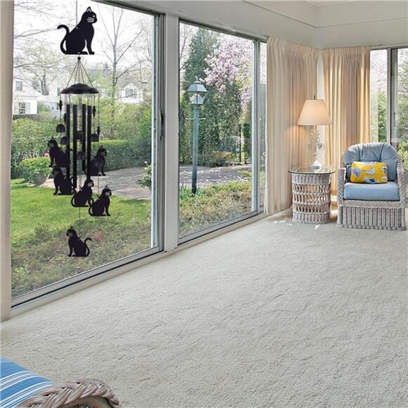 Cat Wind Chimes for Home, Patio, Backyard, Garden Cat Decor, Cats Wind Catcher - Picture 7 of 8